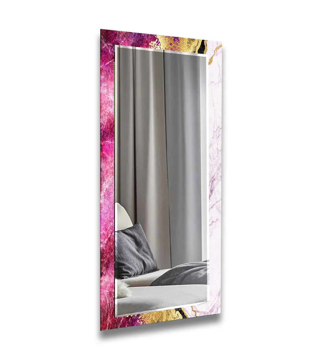 Pink Gold Details Wall Mirrors Large Wall Mirror