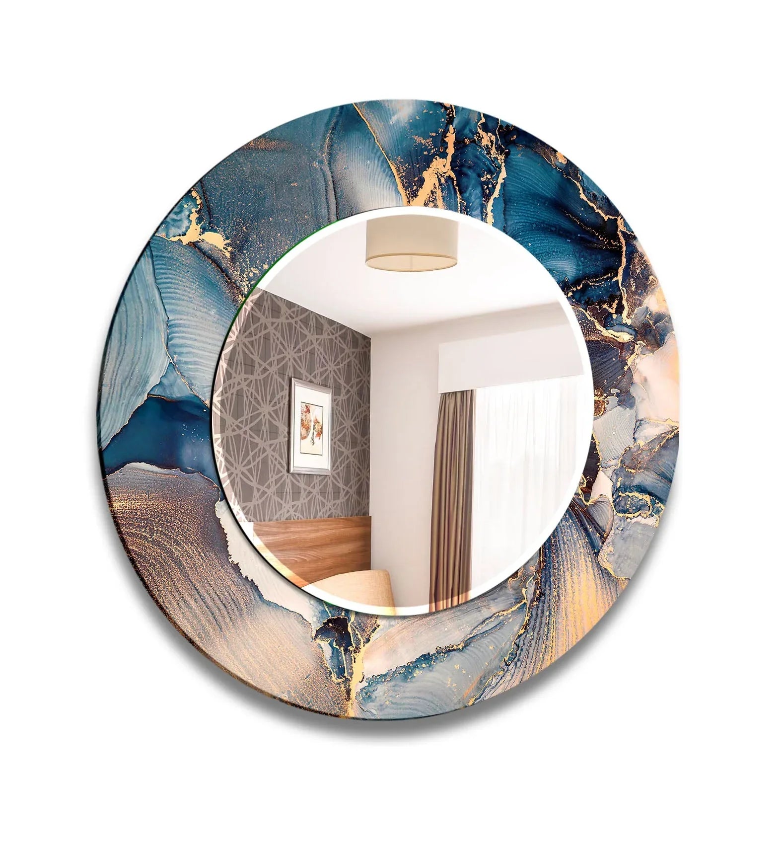 Beige & Blue Wall Mirror large mirror