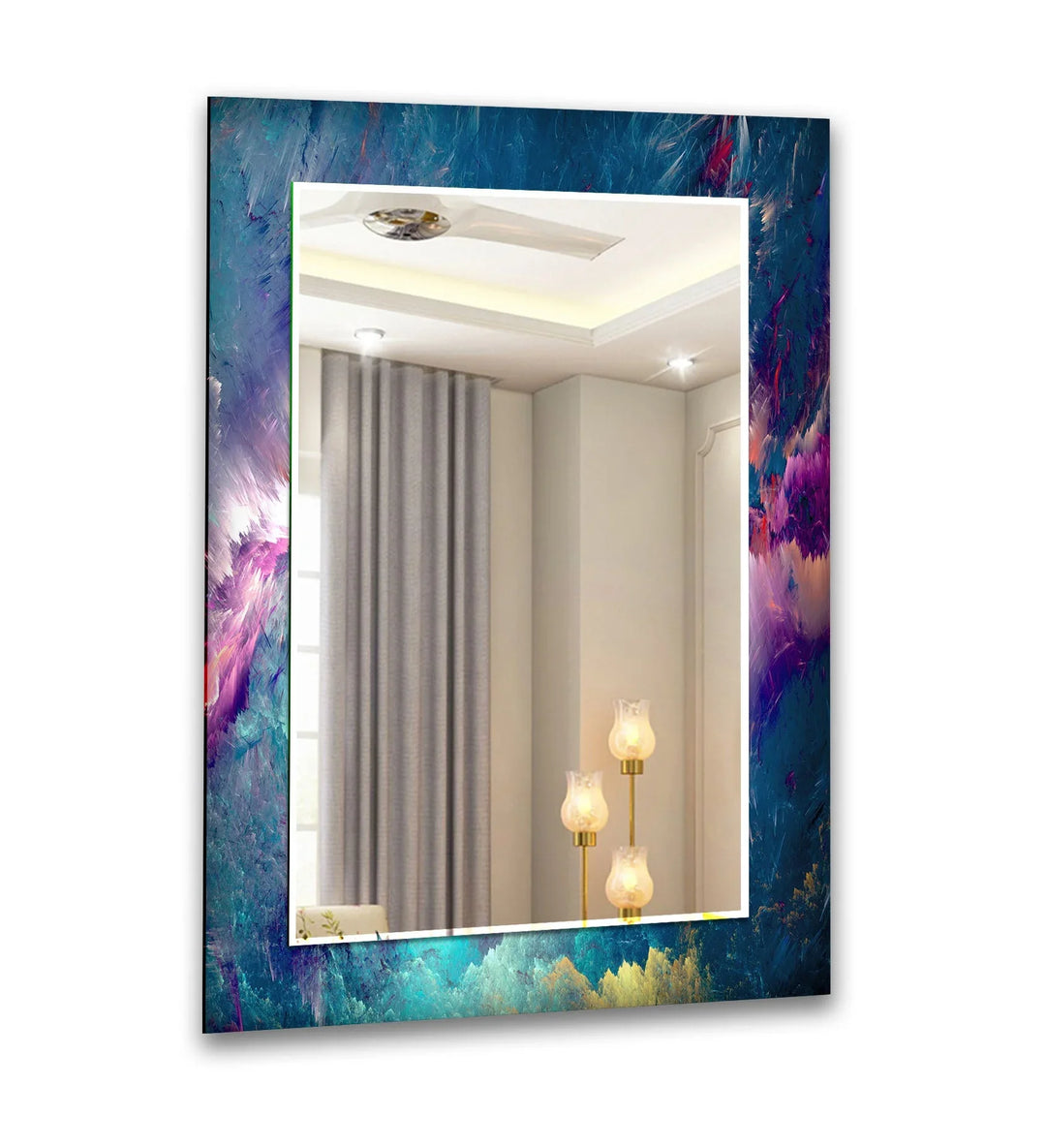 Blue & Purple Lightning Wall Mirror Living Room Mirror