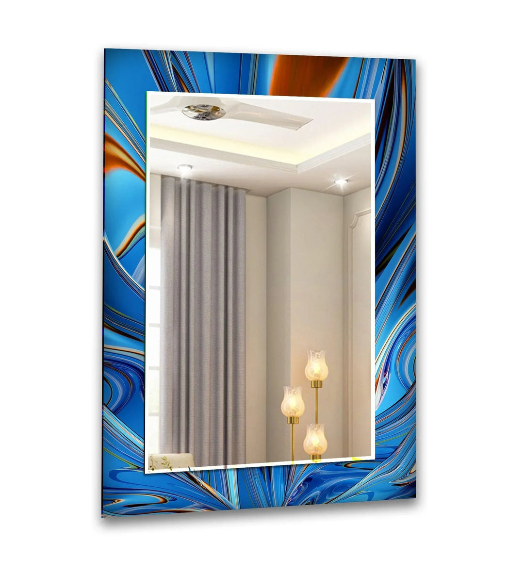 Blue Marble Abstract Wall Mirrors Long Mirror