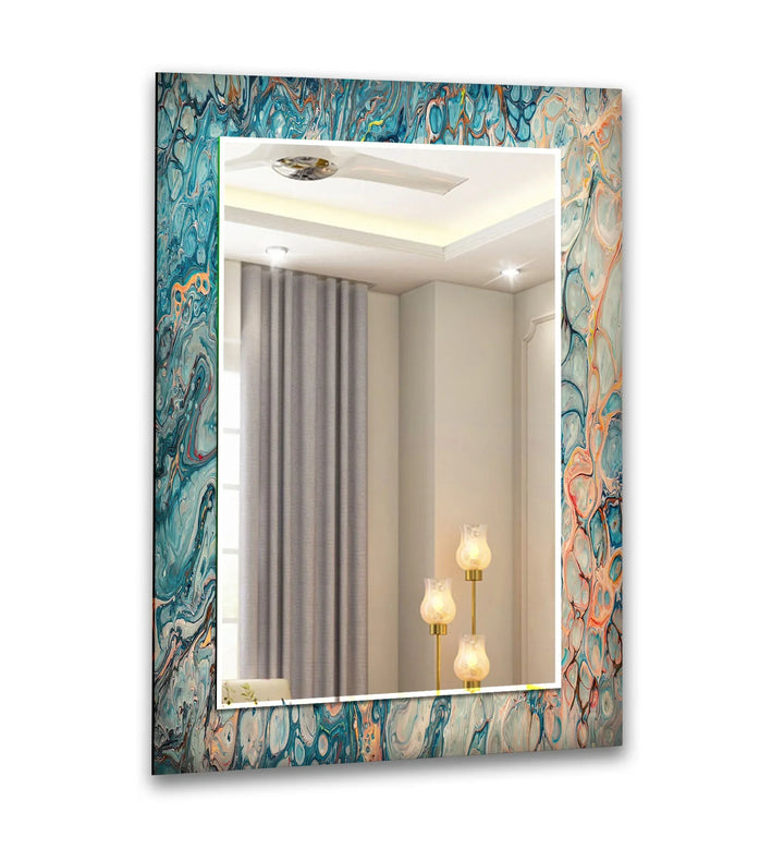 Blue Marbling Pattern Wall Mirror wall decorative mirror