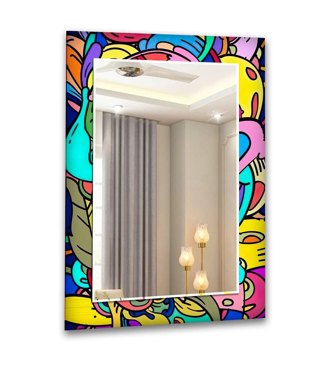 Stained Pop Art Wall Mirror dining room mirror