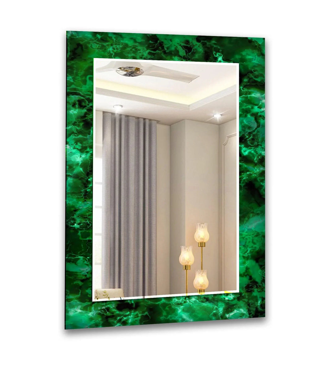Black & Green Abstract Wall Mirror long mirror