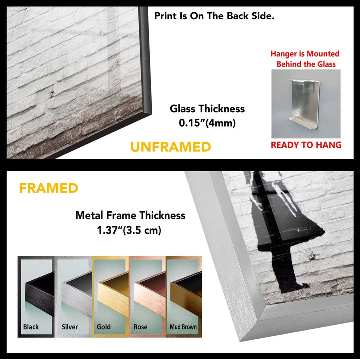 Banksy Kite Girl Tempered Glass Wall Art - MyPhotoStation