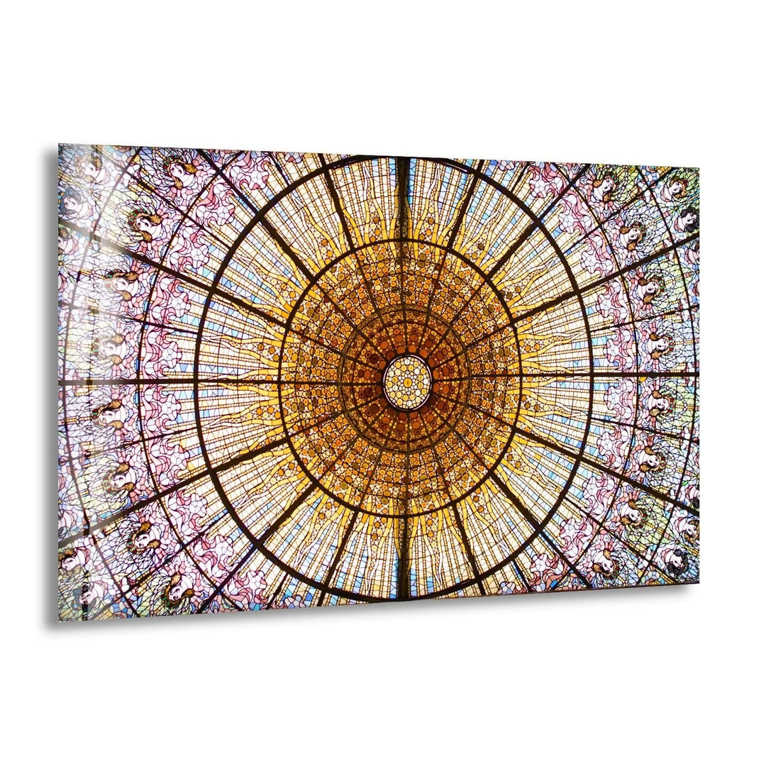 Barcelona Stained Church Glass Wall Art stained glass wall art, stained glass wall decor