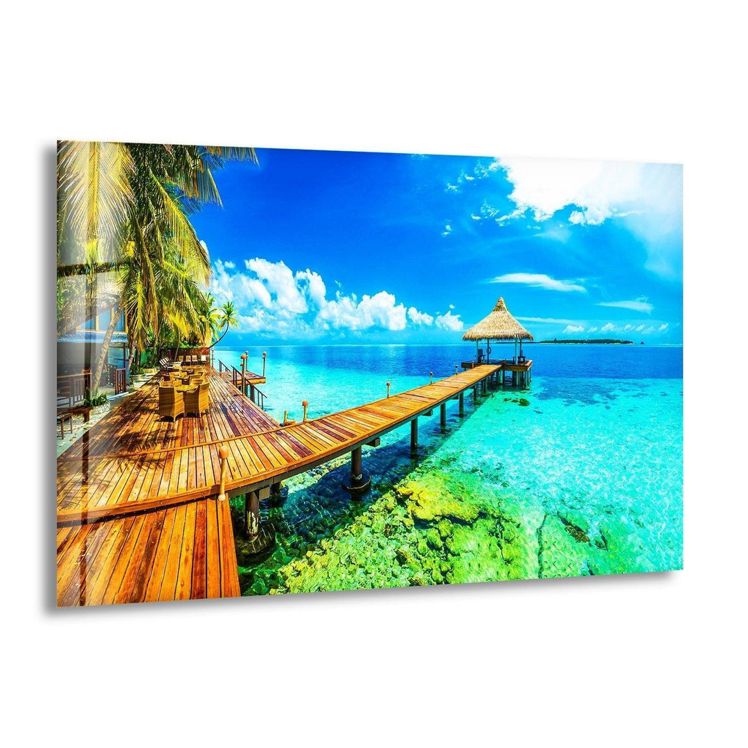 Beautiful Paradise Island Glass Wall Art large glass photo prints, glass wall photos