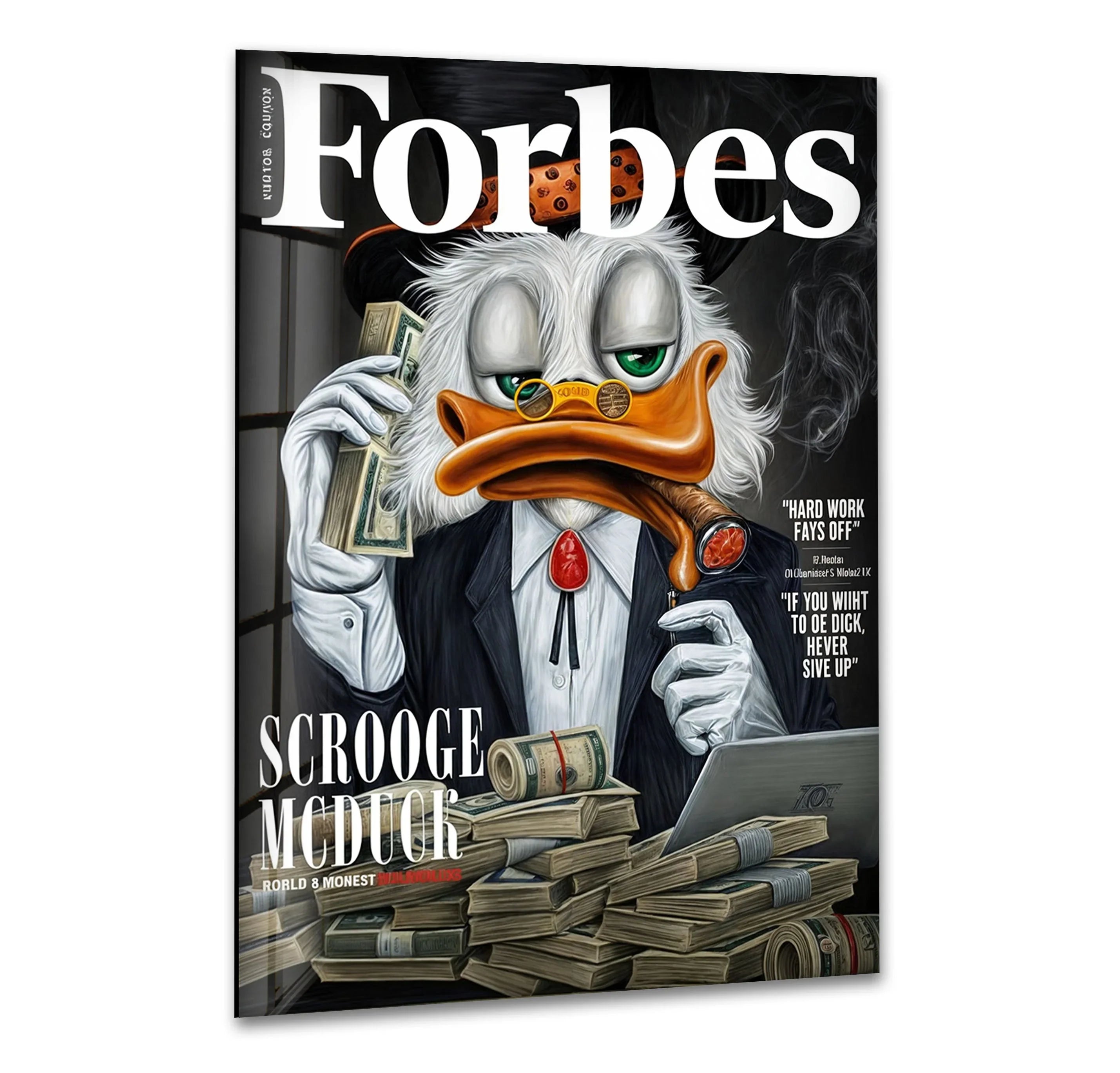 Business Duck Glass Wall Art glass art painting, glass art for the Wall