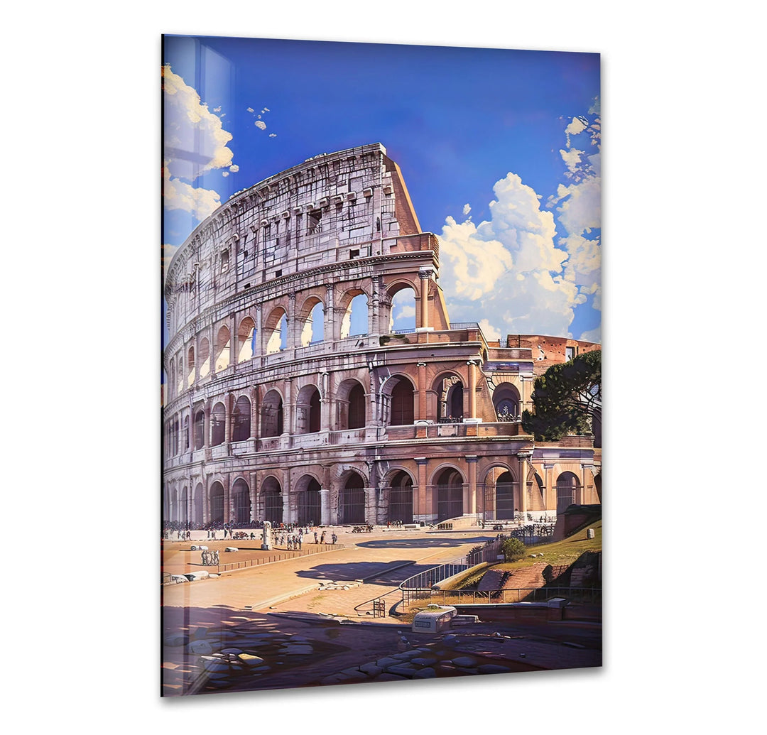 Colosseum Italy Glass Wall Art stained glass wall art, stained glass wall decor