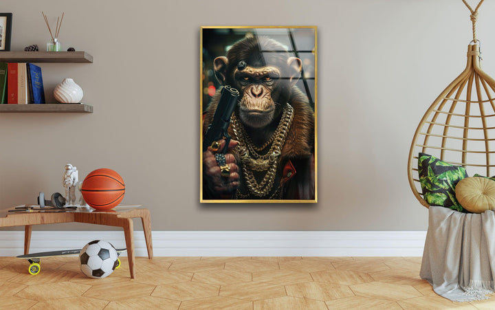 Gangsta Monkey Glass Wall Art - MyPhotoStation