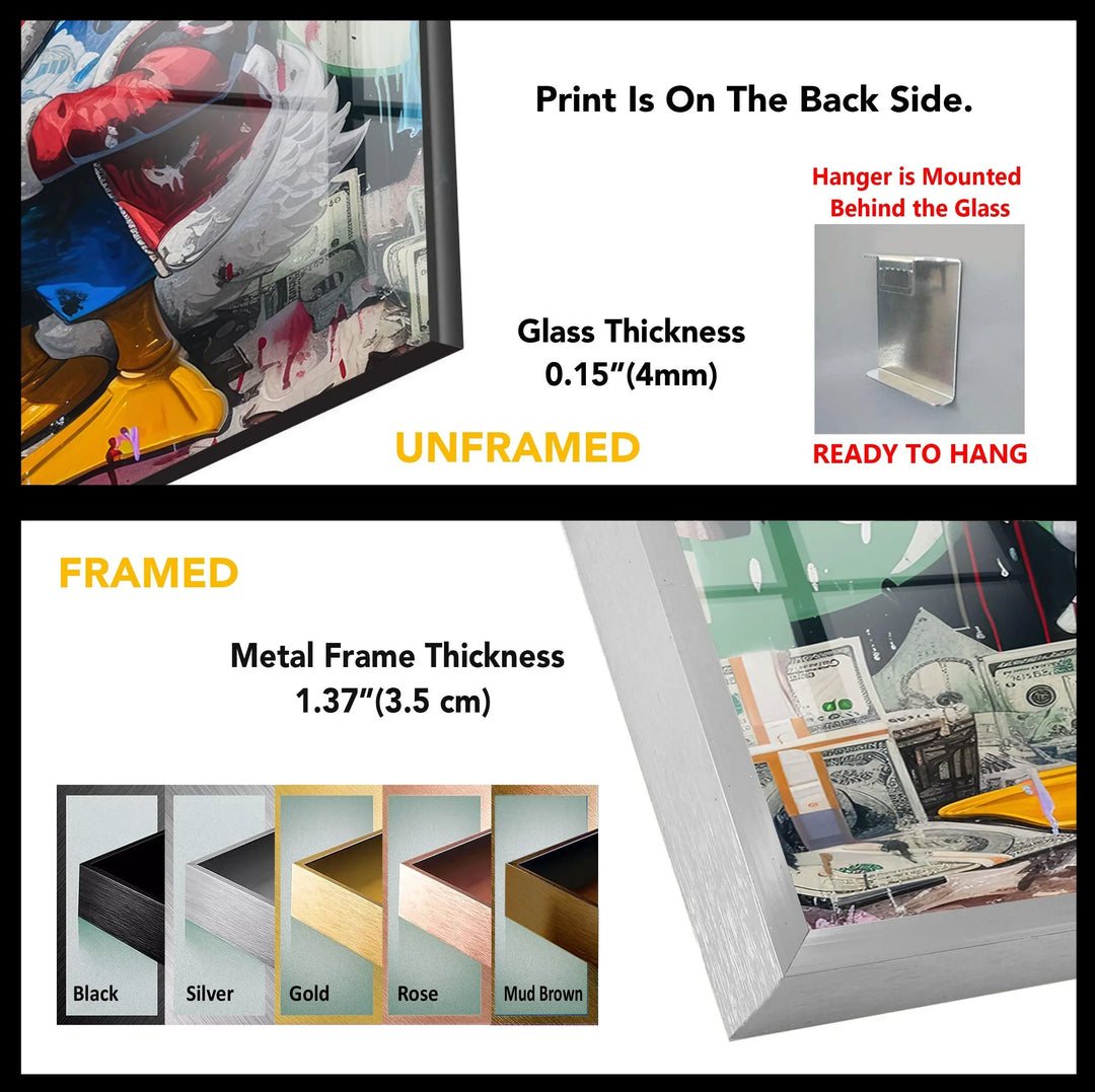 Street Hustle King – Bold Urban Graffiti Glass Wall Art