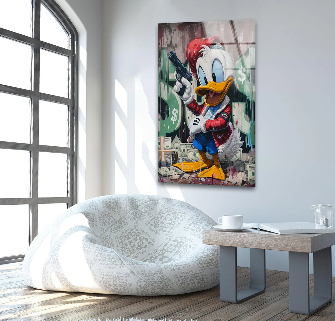Street Hustle King – Bold Urban Graffiti Glass Wall Art