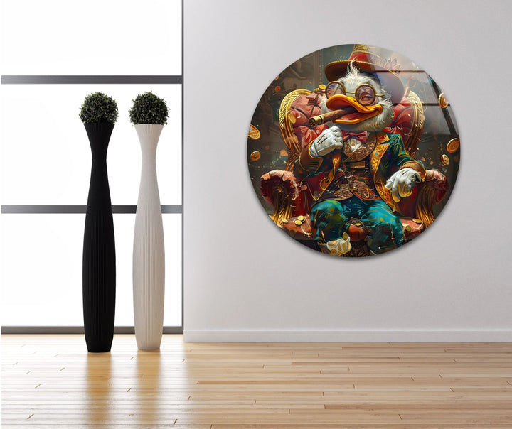 Dagobert Duck Glass Wall Art photo print on glass, prints on glass wall art