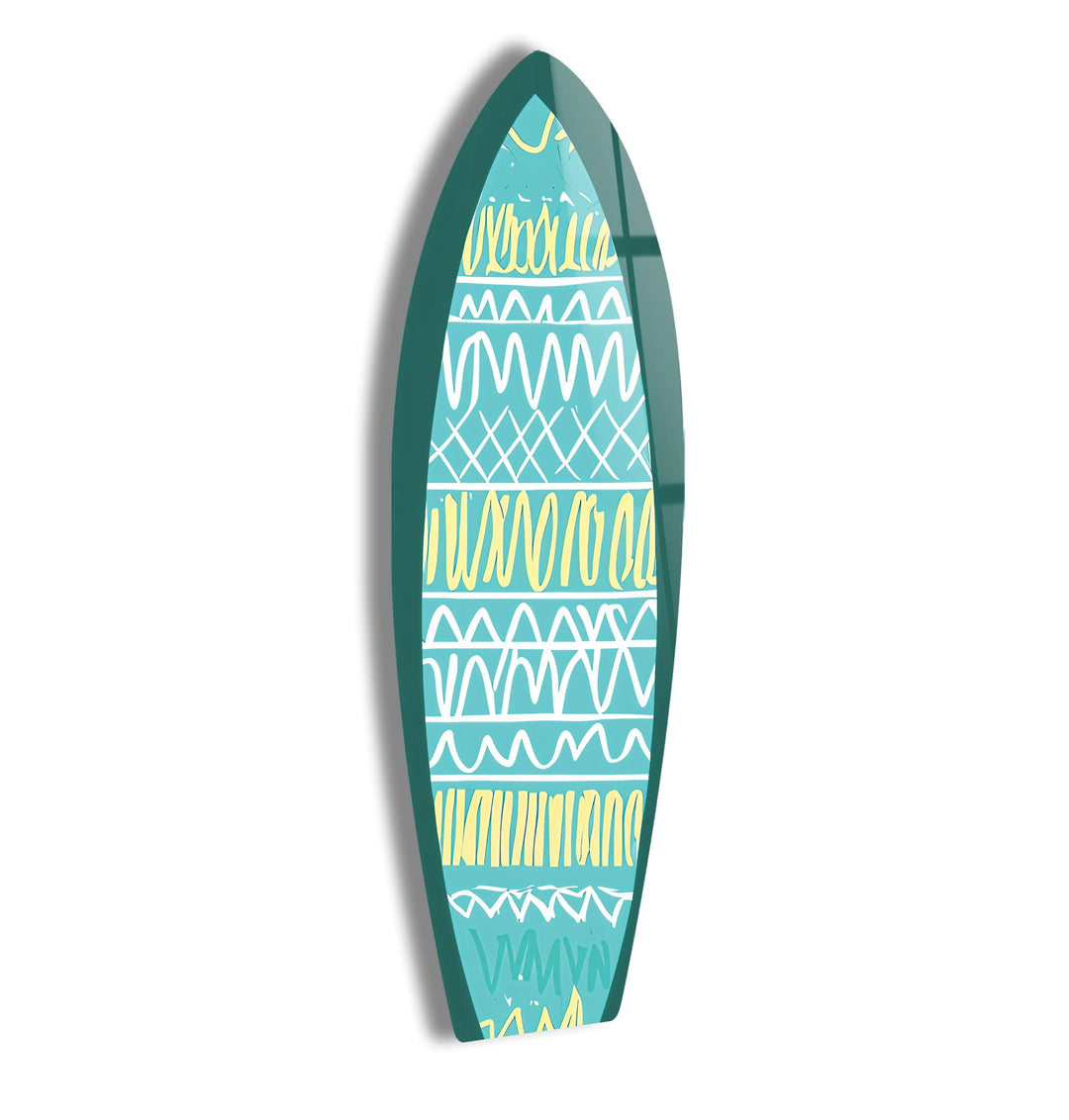 Blue & White Lines Surfboard Wall Art - MyPhotoStation