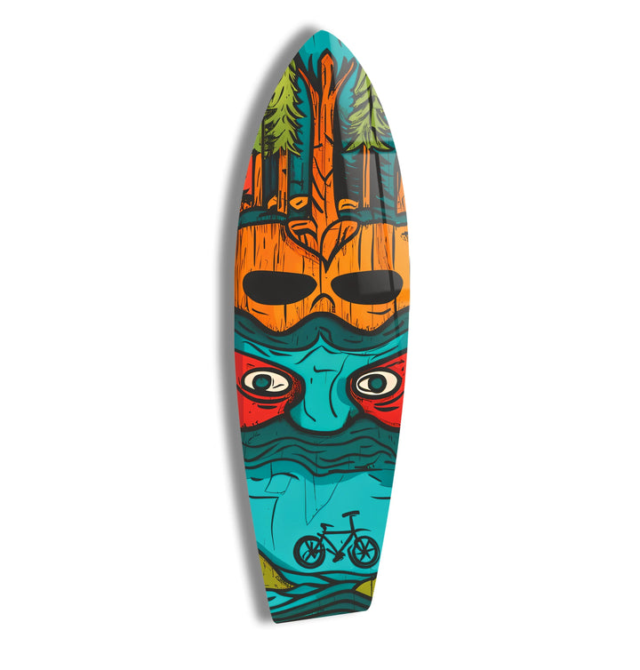 Blue Tree Man Surfboard Wall Art - MyPhotoStation