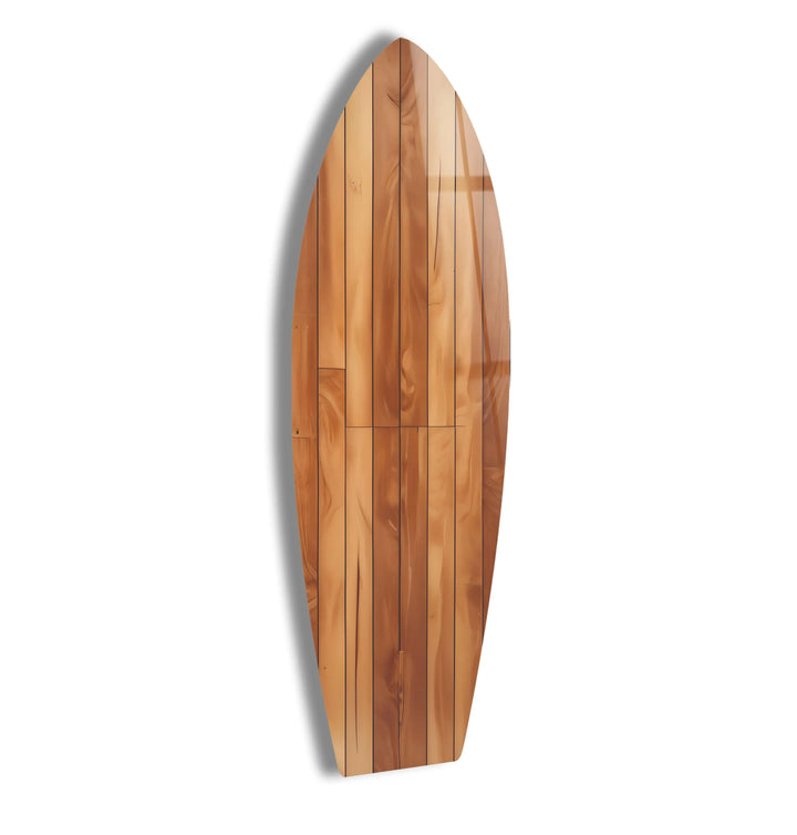 Brown Wood Details Surfboard Wall Art - MyPhotoStation