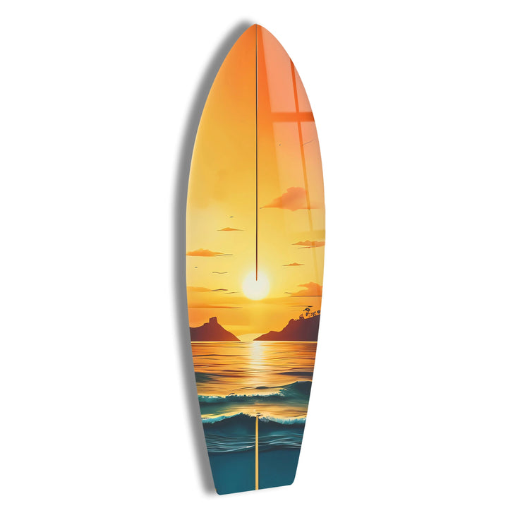 Sunset Surfboard Wall Art - MyPhotoStation