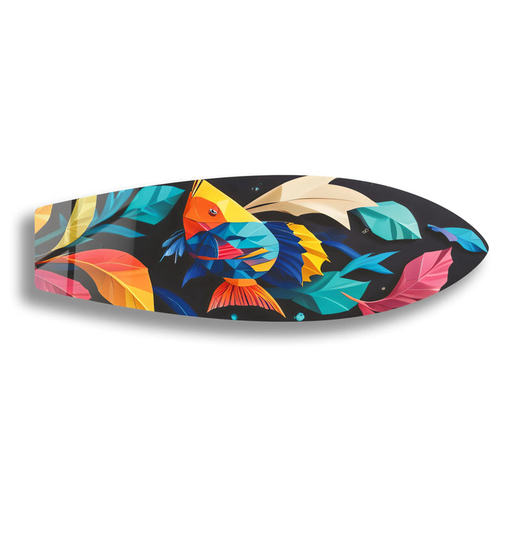 Stained Fishes Surfboard Wall Art - MyPhotoStation