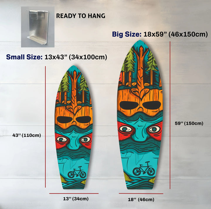 Blue Tree Man Surfboard Wall Art - MyPhotoStation