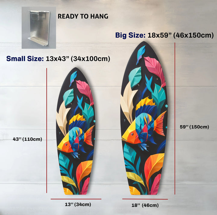 Stained Fishes Surfboard Wall Art - MyPhotoStation