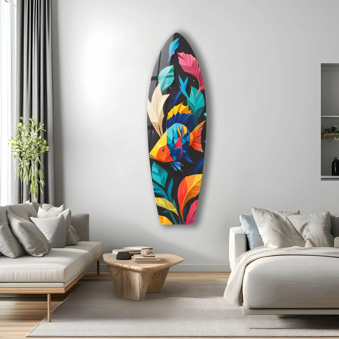Stained Fishes Surfboard Wall Art - MyPhotoStation
