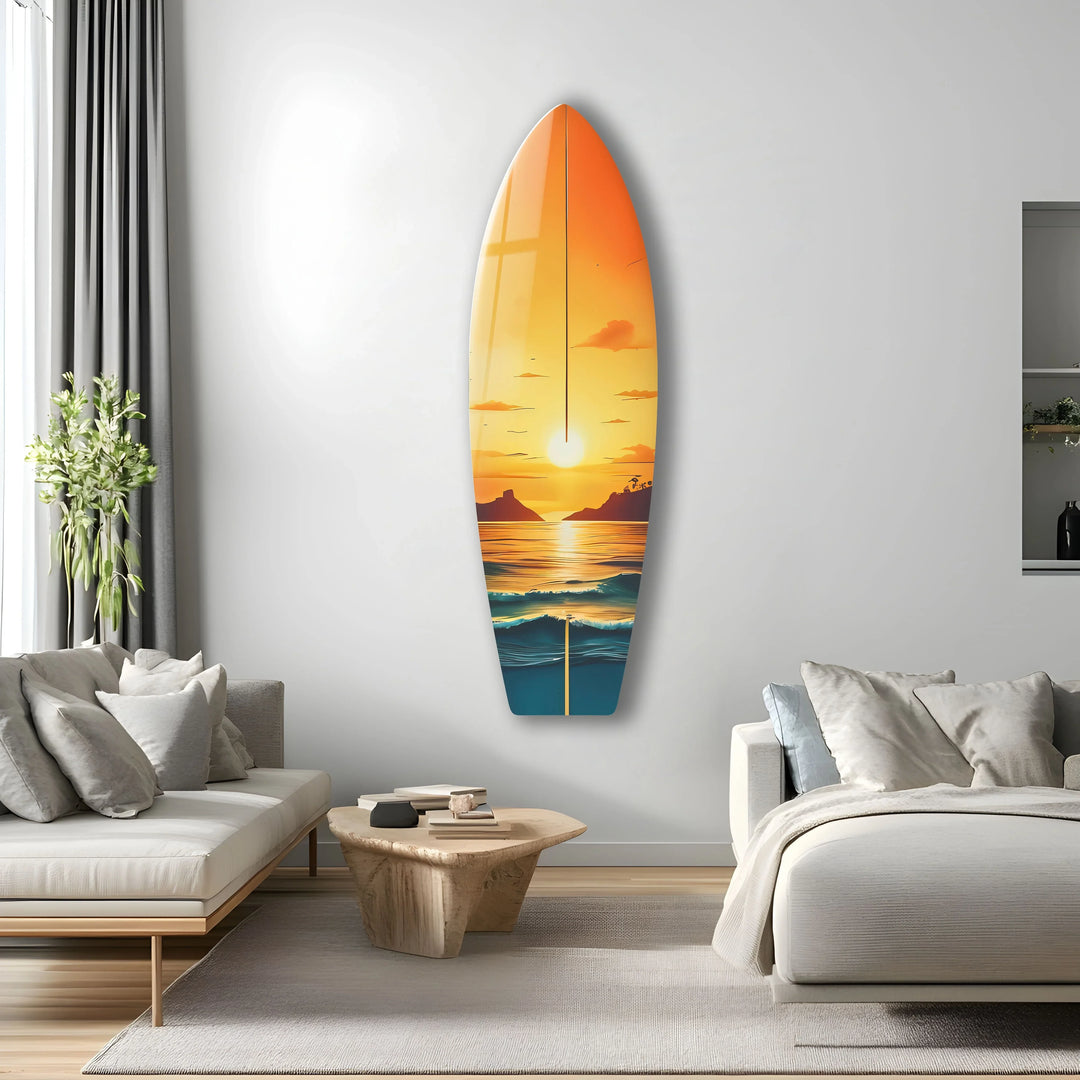 Sunset Surfboard Wall Art - MyPhotoStation