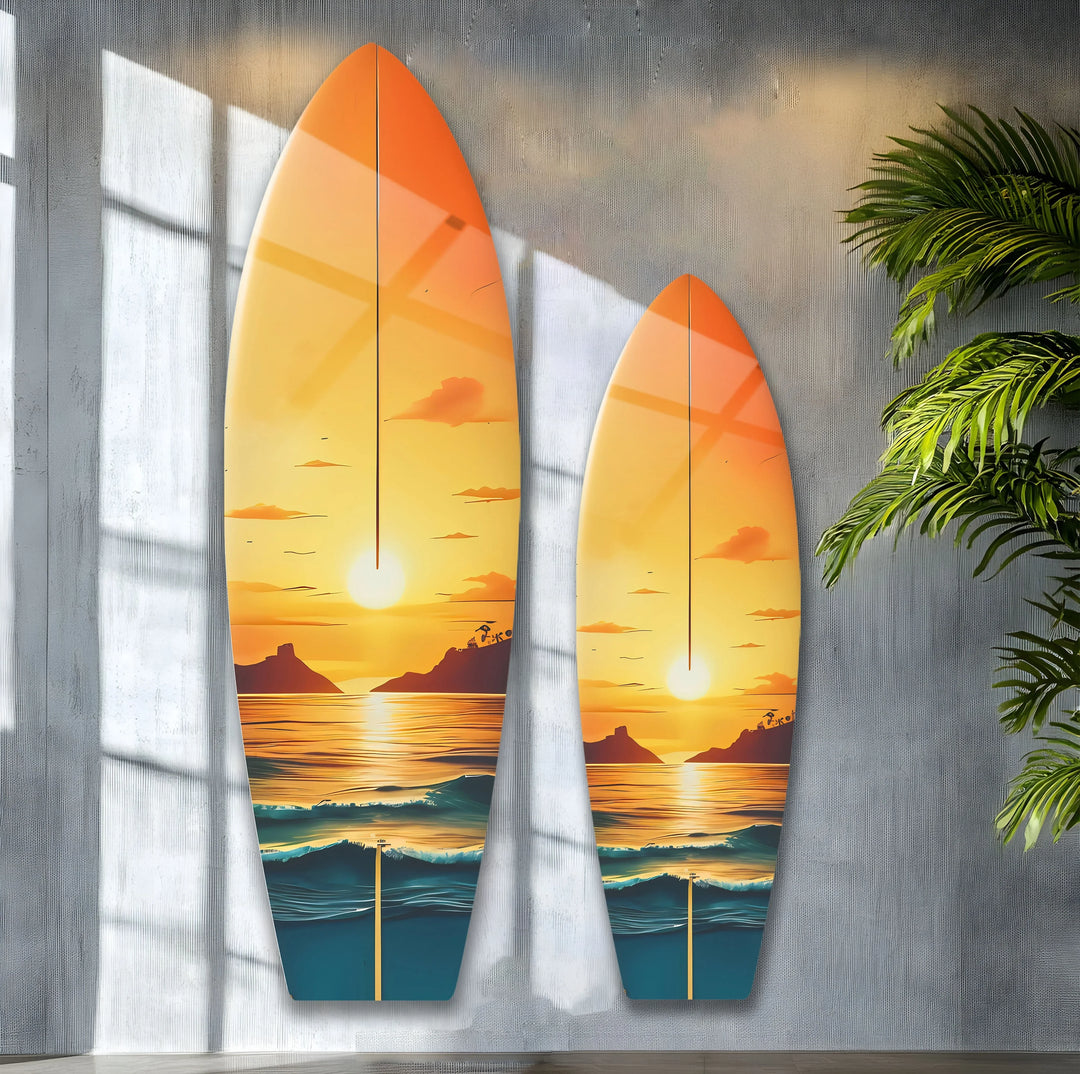 Sunset Surfboard Wall Art - MyPhotoStation