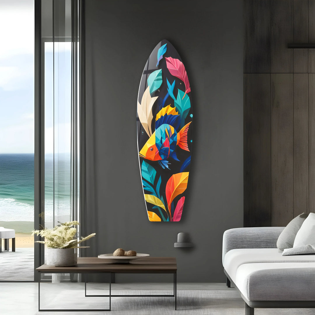 Stained Fishes Surfboard Wall Art - MyPhotoStation