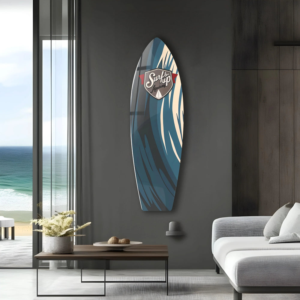 Blue Abstract Surfboard Wall Art - MyPhotoStation