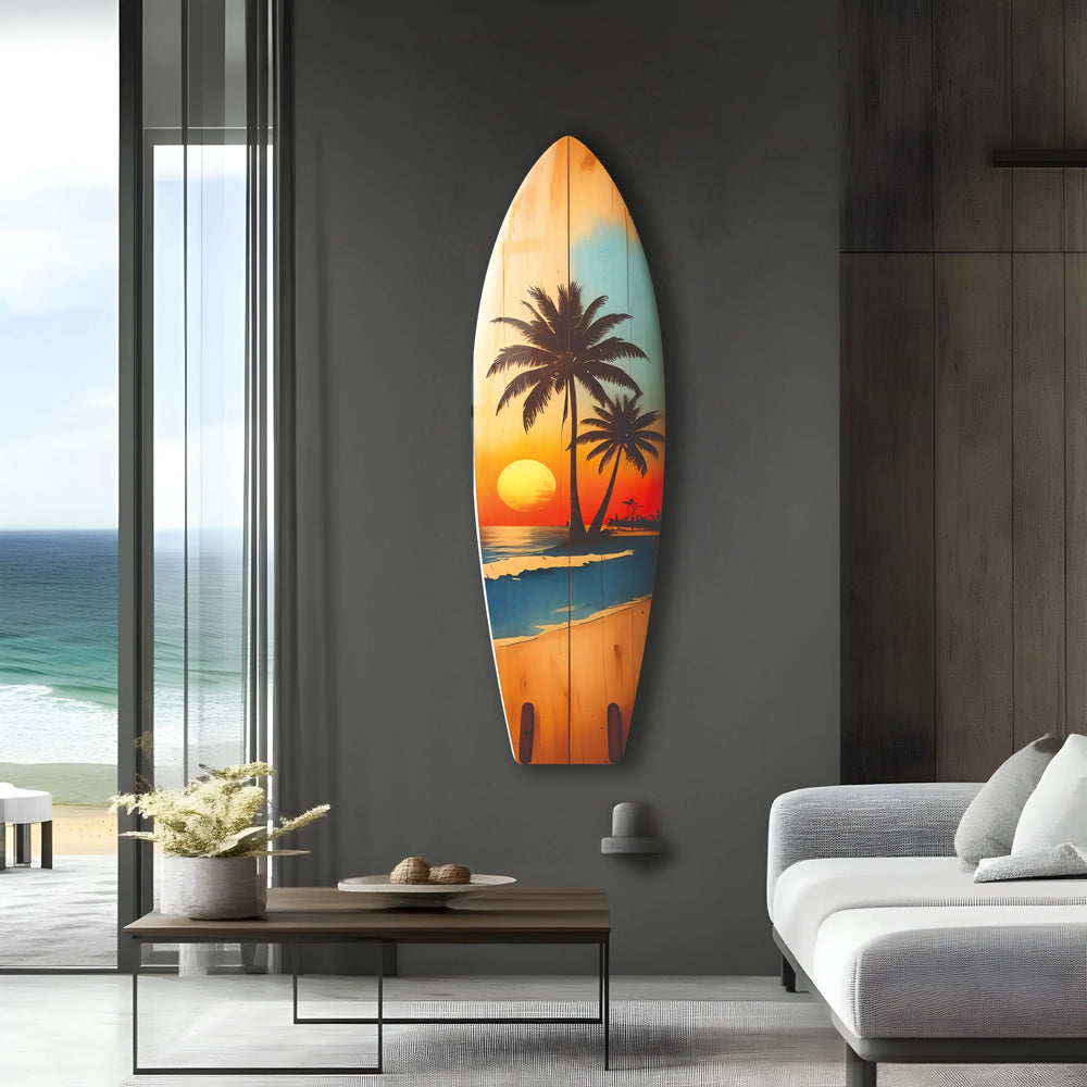 Palm Tree Vintage Surfboard Wall Art - MyPhotoStation