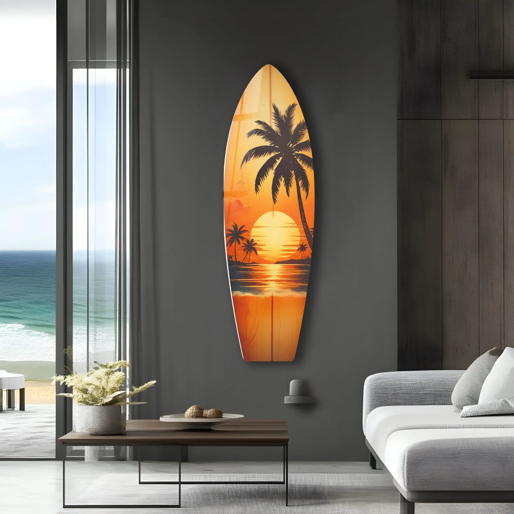Sunset Tropical Landscape Surfboard Wall Art - MyPhotoStation