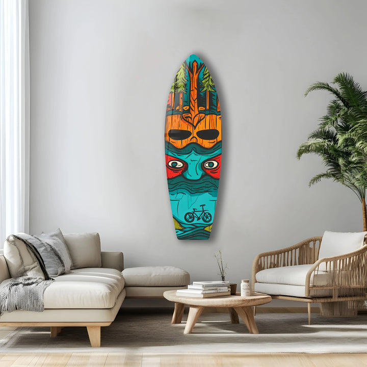 Blue Tree Man Surfboard Wall Art - MyPhotoStation