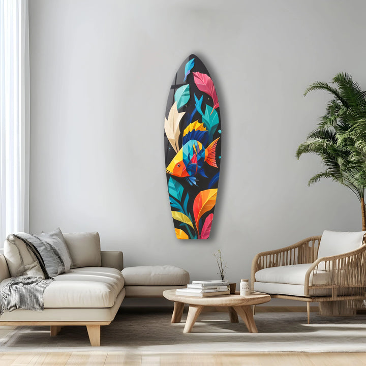 Stained Fishes Surfboard Wall Art - MyPhotoStation