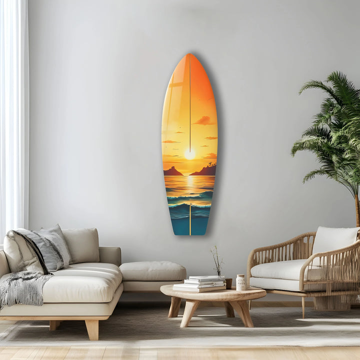 Sunset Surfboard Wall Art - MyPhotoStation