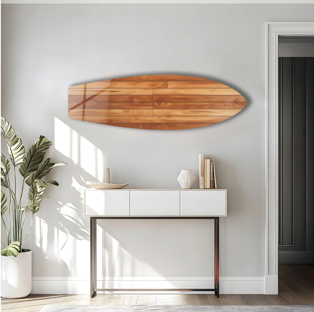 Brown Wood Details Surfboard Wall Art - MyPhotoStation