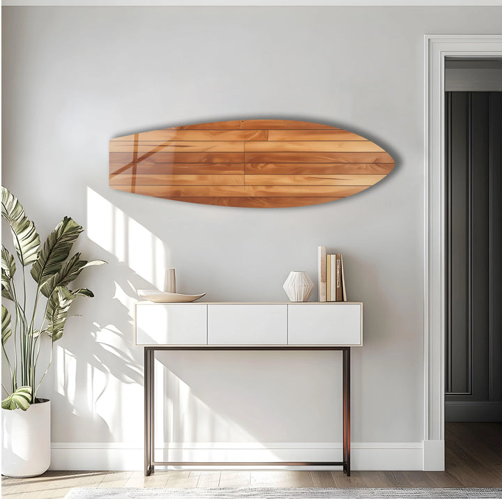 Brown Wood Details Surfboard Wall Art - MyPhotoStation