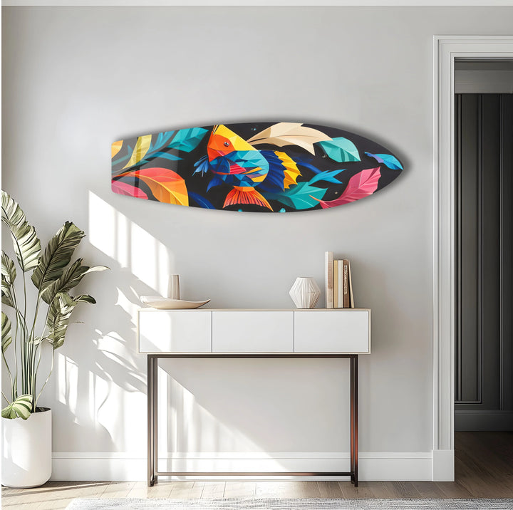 Stained Fishes Surfboard Wall Art - MyPhotoStation