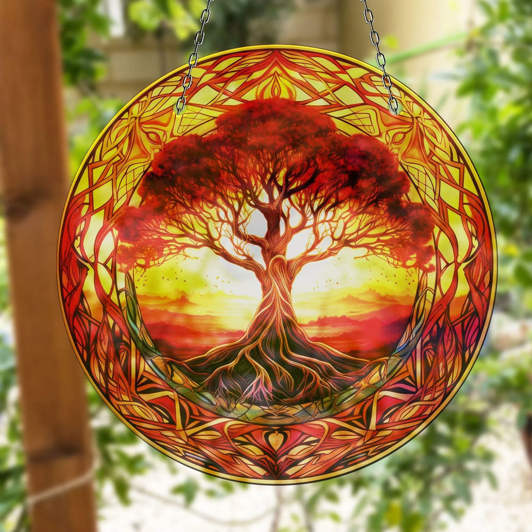 Red Life of tree Suncatcher  Brighten Windows | Myphotostation