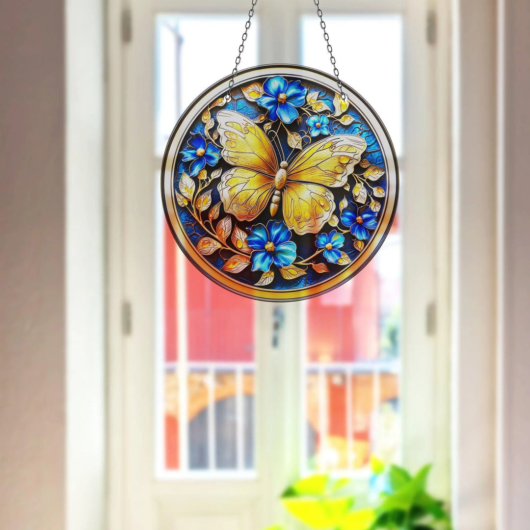 Golden Butterfly Suncatcher Decor Sun Catcher for Window | Myphotostation