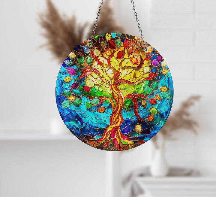 Vivid Life of tree Suncatcher Decor Durable Tempered Glass | Myphotostation