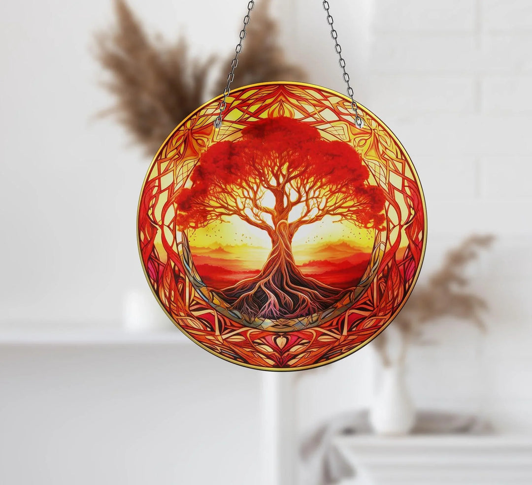 Red Life of tree Suncatcher Moon Suncatchers | Myphotostation
