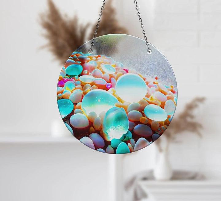 Blue Zen Spa Stone Suncatcher Unique Stained Glass Suncatchers | Myphotostation