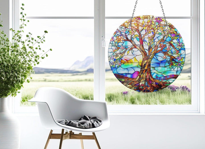 Life of tree Colored Suncatcher Decor Colorful Sun | Myphotostation