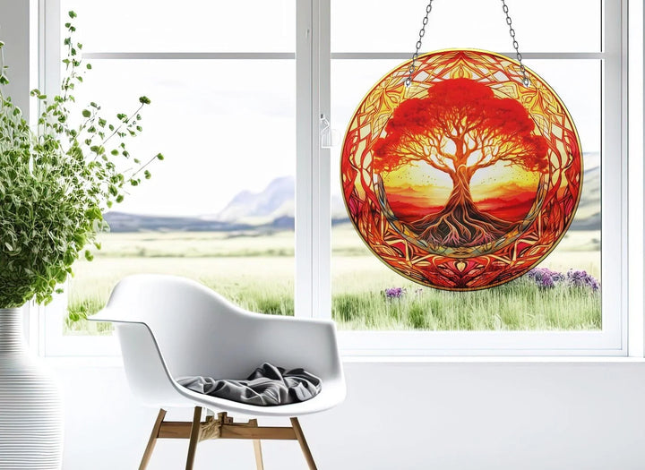 Red Life of tree Suncatcher Colorful Sun | Myphotostation