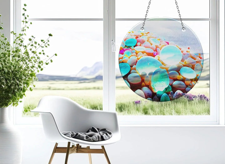 Blue Zen Spa Stone Suncatcher Brighten Any Space with Glass Suncatchers | Myphotostation