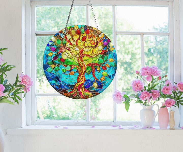 Vivid Life of tree Suncatcher Decor Add Color with Stained Glass Suncatchers for Home | Myphotostation