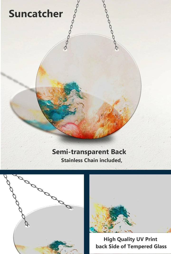 Colorful Alcohol Ink Art Suncatcher - MyPhotoStation