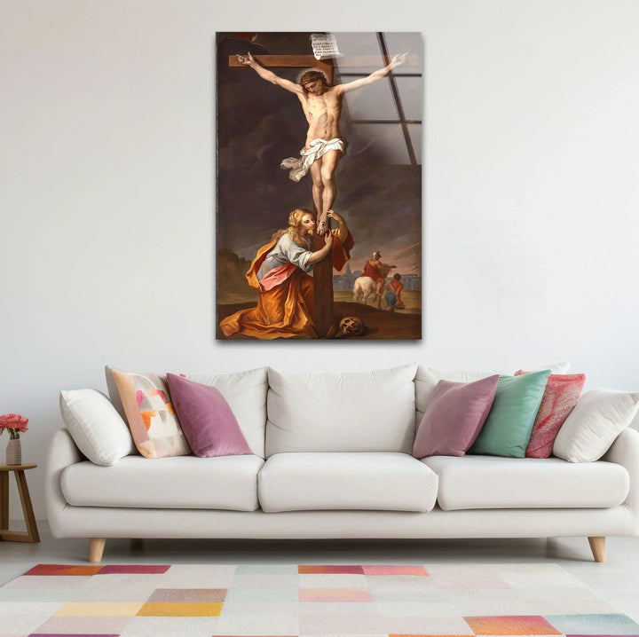 Jesus Crucifixion Wall Art – Religious Glass Print of Calvary Scene for Faith-Inspired Decor - MyPhotoStation