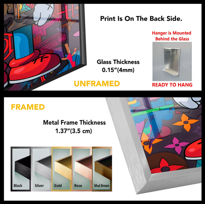 Kaws Colored Glass Wall Art - MyPhotoStation