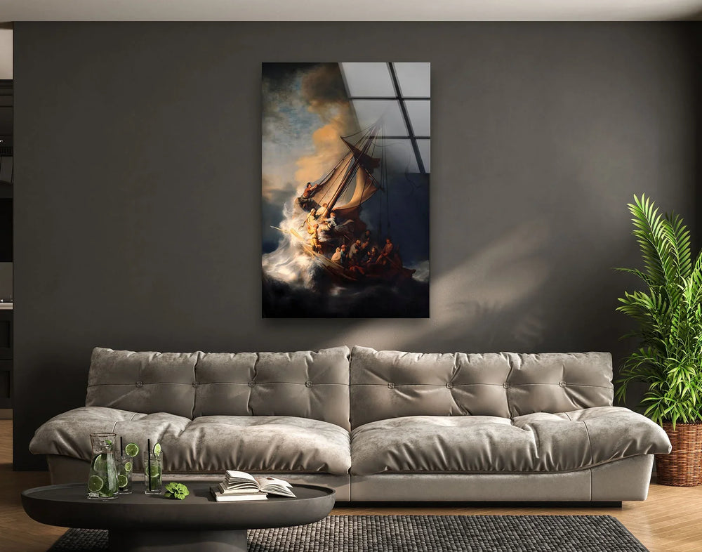 Storm in the Sea of Galilee Rembrandt Glass Wall Art art glass wall art, glass wall art pictures