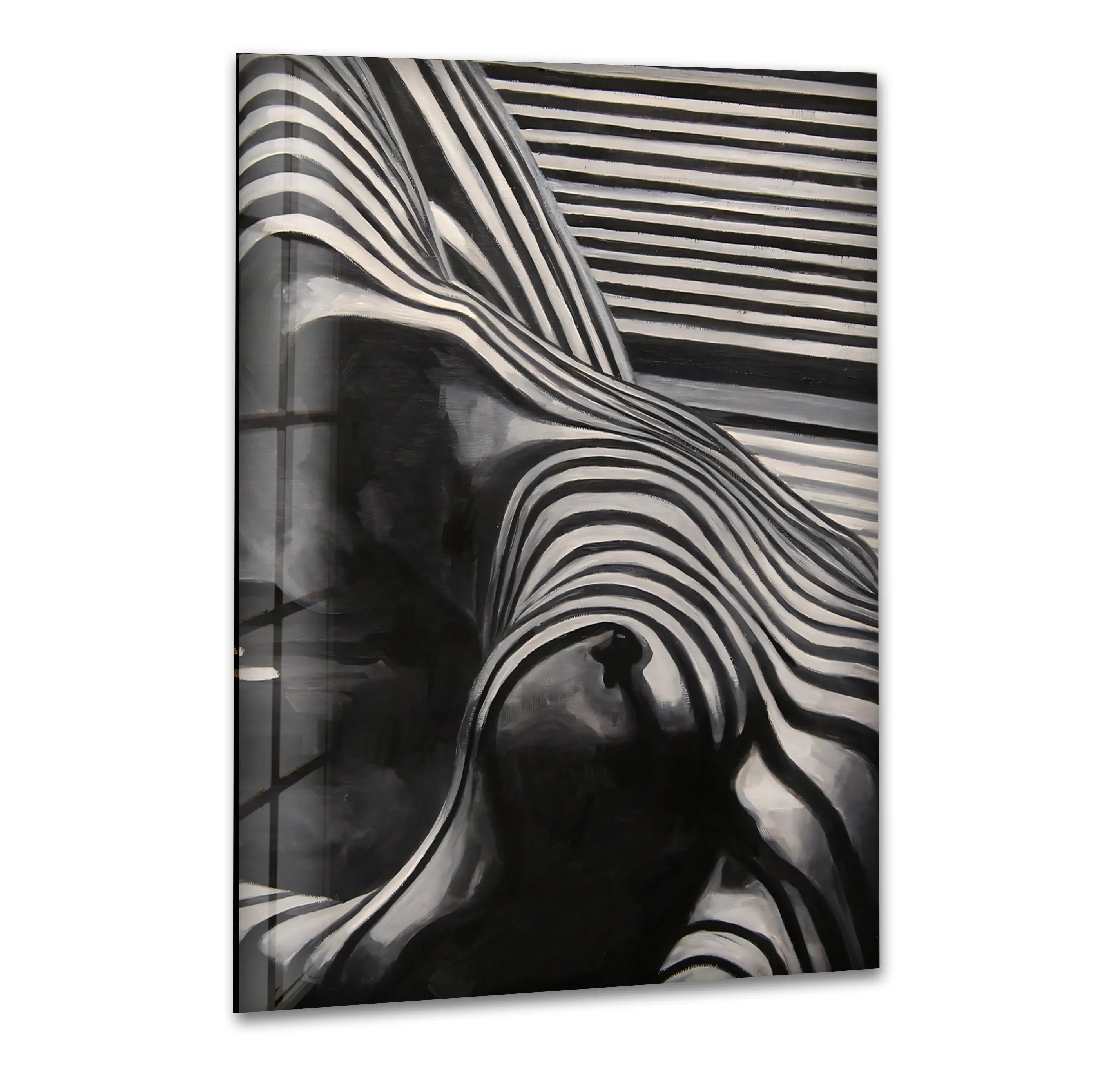 Erotic paintings and nude artwork showcased in sleek wall art